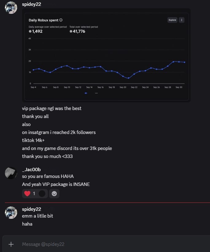 Roblox — VIP student conversation and creator analytics